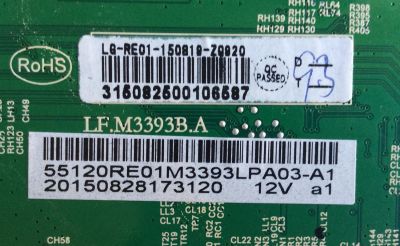 MAIN / RCA / 55120RE01M3393LPA03-A1 / LF.M3393B.A / LG-RE01-150819-ZQ920 / MODELO LED55G65RQ 5516-LE55G65-A1 - Imagen 2
