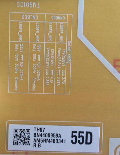 FUENTE DE PODER / SAMSUNG / BN44-00959A / BN4400959A / L55F6 NHS / PANEL CY-QR055FGLV1H / MODELOS QN55LS03RAFXZA FA01 UN55LS03NAFXZA - Imagen 2