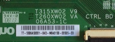 T-CON / JVC / 55.06A53.001 / T315XW02 V9 / T260WX02 VA   / PANEL T315XW02 / MODELOS  LT-32EM49 / LT-32P679 - Imagen 2
