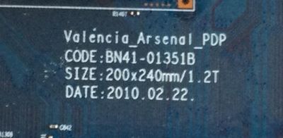 MAIN SAMSUNG / BN94-03313T / BN41-01351B / BN97-04029L / PANEL'S S63FH-YB05 / (S50FH-YD06) / S50FH-YB07 / MODELO PN63C7000YFXZA - Imagen 2