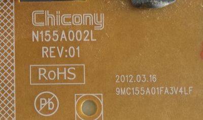 FUENTE DE PODER VIZIO / 0500-0513-1120 / N155A002L / 0500-0513-1120R / 9MC155A01FA3V4LF / PANEL LC420EUA / MODELOS M420SL  LATKMAAN / M420SL LAQKMAAN / M470SL  - Imagen 2