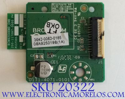 MODULO BLUETOOTH VIZIO / 3642-0062-0185 / 0171-4071-0101 / PANEL LC370EUH (SC)(R1) / MODELOS XVT323SV LAQKGHAL / XVT373SV / XVT553SV LASPGLAL / XVT553SV LAQPGLAM