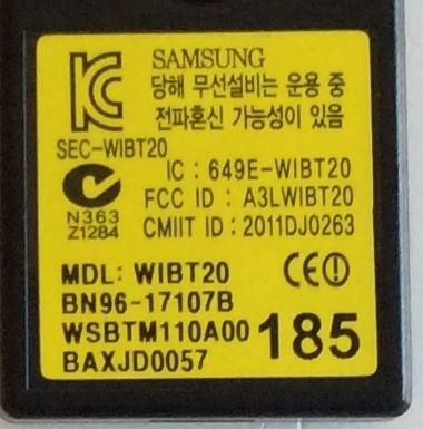 MODULO BLUETOOTH SAMSUNG / BN96-17107B / MDL:WIBT20 / BAXJD0057 / MODELOS LH46UEAPLGC/ZA / UN46D6450UFXZA / UN46D6500VFXZA / UN46D6900WFXZA / MAS MODELOS EN DESCRIPCIÓN - Imagen 2