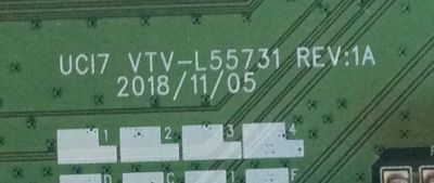 MAIN TOSHIBA / 691V0G00410 / 631V0G00410 / UC17 VTV-L55731 REV:1A / PANEL U500DU01-TT107 / DISPLAY T500QVN03.7 / MODELO 50LF711U20 - Imagen 2