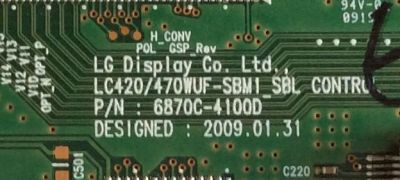 T-CON VIZIO / 6871L-4700E / 6870C-4100D / PANEL LC470WUF-(SB)(M1) / MODELO SV471XVT - Imagen 2