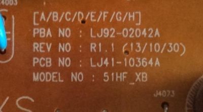 X-SUS SAMSUNG / BN96-30191A / LJ41-10364A / LJ92-02042A / MODELO PN51F5300BFXZA TS02 - Imagen 3