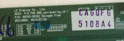 T-CON LG / 6871L-5108A / 6870C-0532C / V15 FHD DRD NON-SCANING_V0.1 / MODELO 49LV340C-UB BUSYLJR - Imagen 2