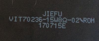 KIT DE BOCINAS PARA TV HISENSE / VIT70236 / 170715E / 15W8-02/ROH / JIEFU / PANEL HE650IU-B32 / MODELO 65H9D PLUS - Imagen 2