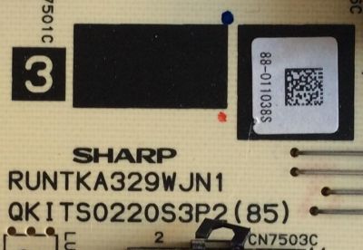 BACKLIGHT INVERTER SHARP / RUNTKA329WJN1 / QKITS0220S3P2(85) / PANEL LK520D3LZ50R / MODELO LC-52D64U - Imagen 2