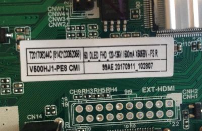 MAIN FUENTE (COMBO) / SCEPTRE / K17094229 / TP.MS3553.PC752 / T201708244C / V500HJ1-PE8 / PANEL CN50CN7387 / MODELO  - Imagen 2