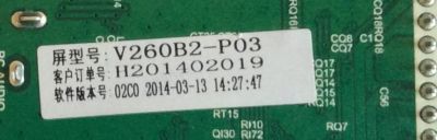 MAIN AFFINITY / B14031121 / T.MS3393.81 / V260B2-P03 / H201402019 PANEL TY390LK03-ACW2 / MODELO SLE2039 - Imagen 2