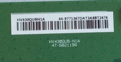 T-CON VIZIO /  44-9771367O / HV430QUB-N1A / HV430QUBN1A / 44-97713670 / PANEL TPT430H3 -QUBN1A.K REV:SA9P0B / MODELO E43-F1 LTMUWTKV - Imagen 2