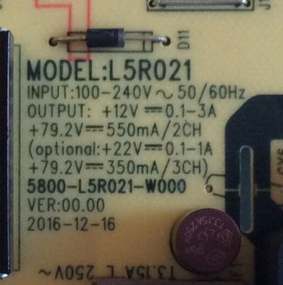 FUENTE DE PODER SKYWORTH / 5R021-W1 / 5800-L5R021-W000 / L5R021 / 1790591U / PANEL SDL550WY(LD0-612) / MODELO 55U5A - Imagen 2