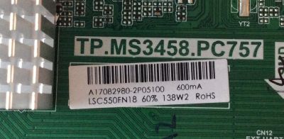 MAIN MAGNAVOX / AE0011129 / TP.MS3458.PC757 / A17082980-2P05100 / 138W2    ROHS / PANEL LSC550FN24 / LSC550FN18 / MODELO PLDED5520-UHD - Imagen 2