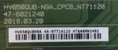 T-CON PARA TV VIZIO / NUMERO DE PARTE 44-9771411O / HV650QUBN9A / CPCB_NT71120 / 44-97714110 / 47-97714110 / 47-6021240 / PANEL BOEI650VQ1 / TV19710104_M656-G4 / MODELOS D65X-G4 LHBFXVBU / M656-G4 LBPFQODW - Imagen 2