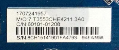 MAIN FUENTE (COMBO) INSIGNIA / NS-43D420NA18 / CV3553CH-E42 / 1707241957 / 60101-01208 / PANEL BOEI430WU1_H / MODELO NS-43D420NA18 - Imagen 2
