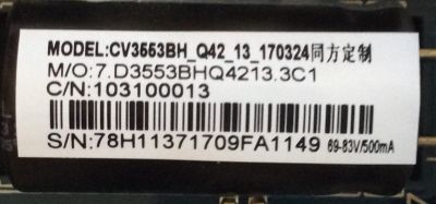 MAIN / FUENTE (COMBO) / ELEMENT E17120-15-SY / CV3553BH-Q42 / 78H1137 / 103100013 / 7.D3553BHQ4213.3C1 / CV3553BH_Q42_13_170324 / CV3553BH_Q42_Spec_ELEMENT_E17120_4_SY / MODELO ELEFW4017BF H7FZMM - Imagen 2
