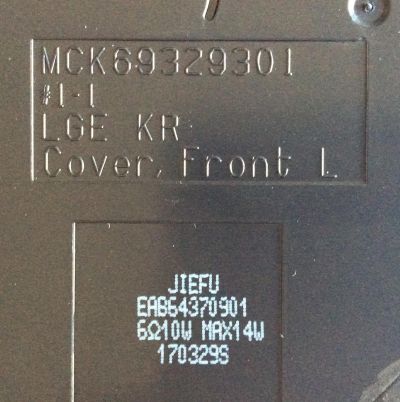 BOCINAS PARA TV LG / MCK69311601 / MCK96311602 / EAB64370901 / EAB643370902 / MODELO 55UJ6540 / 55SK8000PUA - Imagen 2