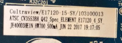 MAIN / FUENTE (COMBO) / ELEMENT E17120-15-SY / CV3553BH-Q42 / 78H1137 / 103100013 / 7.D3553BHQ4213.3C1 / CV3553BH_Q42_13_170324 / CV3553BH_Q42_Spec_ELEMENT_E17120_4_SY / MODELO ELEFW4017BF H7FZMM - Imagen 3