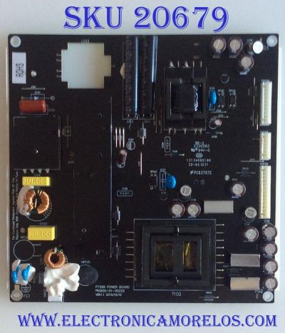 FUENTE DE PODER W BOX / 900-01-00222 / 13134095186 / PC63707E / PANEL T320HVN05.6 / MODELO 0E-32LEDMON