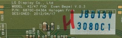 T-CON LG /6871L-3080C / 6870C-0436A / PANEL LD470EUP(SE)(B1) / MODELOS 47WS50BS-BL.AUSJLH / 47WS50MS-B - Imagen 2