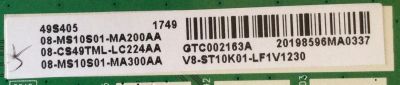 MAIN TCL / 08-CS49TML-LC224AA / 08-MS10S01-MA200AA / 40-MST10S-MAE4HG / 08-MS10S01-MA300AA / PANEL LVU485ND1L-CD9W06 / MODELOS 49S405TABA / 49S403TBAA / 49S405TAAA / 55S405TBBA - Imagen 2
