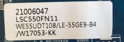 MAIN WESTINGHOUSE / W17053-KK / CV6488H-A-20 / 21006047 / LSC550FN11 / PANEL MD5526YTLU / MODELOS WE55UDT108 / LE-55GE9-B4 - Imagen 2