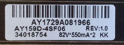 FUENTE DE PODER WESTINGHOUSE / ELEMENT / AY159D-4SF06 / AY1729A / 34018754 / PANEL MD5526YTLU / MODELOS WE55UDT108 / E4SFT5517 J7M0M - Imagen 2