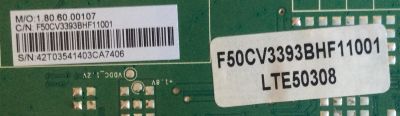 MAIN WESTINGHOUSE / 42T0354 / CV3393BH-F-11 / F50CV3393BHF11001 / LTE50308 / PANEL D500D3-GG55-COX / MODELO DWM50F3G1 TW-77521-A050D - Imagen 2