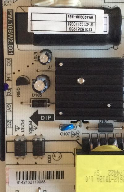 FUENTE DE PODER PARA TV VIOS / SCEPTRE 4K UHD / NUMERO DE PARTE PW.108W2.801 / PT500GT02-4 / 4100098820 / 260132005430 / 1110-4000094 / HV490QUB-N8E / 8142132110088 / T2018061930 / PANEL'S CN49CN7280 / HK500WLEDM-JHDEH / MODELOS TV4919K / G50 - Imagen 2