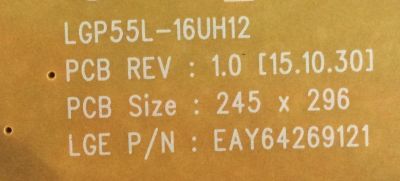 FUENTE DE PODER LG / EAY64269121 / LGP55L-16UH12 / 64269121 / PANEL LC550EQH(DJ)(F1) / MODELOS 55UH8500-UA.AUSWLJR / 55UH8500-UA.BUSWLJR - Imagen 2