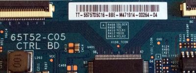 T-CON VIZIO / 55.75T05.C16 / 65T52-C05 CTRL BD / 5575T05C16 / PANEL T750QVR01.2 / MODELOS E75-F2 LWZ2WWNU / E75-F1 LTMWWWMU - Imagen 2