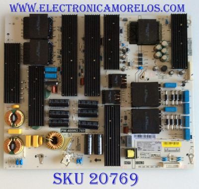 FUENTE DE PODER PARA TV PHILIPS / NUMERO DE PARTE PW.400W2.769 / S17080643 / 4675P3040 / PANEL V750DJ1-D01 REV.Z1 / MODELOS 75PFL6601/F7 / 75PFL6601/F7