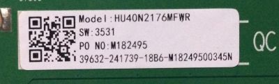 MAIN FUENTE (COMBO) SHARP / 241739 / RSAG7.820.8317/ROH / HU40N2176MFWR (BOM1) / PANEL JHD400N2F31-TXL1QL\BBY\S0\FM\ROH / MODELO LC-40LB601U - Imagen 2