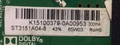 MAIN FUENTE  (COMBO) AVERA / 32AER10 / TP.MS3393.PB801 / K15100379 / PANEL ST3151A04-8 / MODELO 32AER10 - Imagen 3