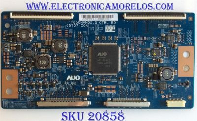 T-CON SHARP / JVC / 9LE098102657702 / 5565T07C12 / T650HVN05.5 / 65T07-C0A / 55.65T07.C12 / PANEL T650HVN05-5 / MODELOS LC-65LE643U / EM65FTR