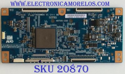 T-CON SONY / 55.46T09.C06 / T400HW04 / 5546T09C06 / PANEL T460HW08 V.2 / MODELOS KDL-46EX621 / KDL-46EX720 / KDL-46EX750 / KDL-46EX620