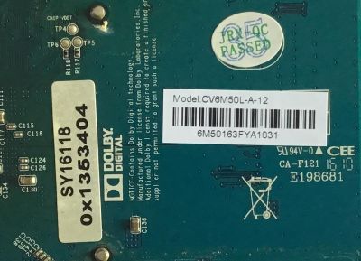 TARJETA INTERFACE KENMORE / 890-111-6M50 / CV6M50L-A / SY16118 / CV6M50L-A-12 / MODELO 348.71397610 / MODELO DE 55'' - Imagen 2