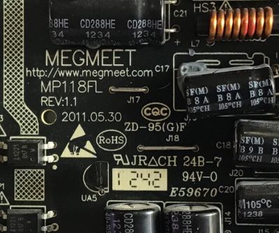 FUENTE DE PODER ROSCAN / MP118FL-T / ZD-95(G)F / PANEL T460HW04 V.8  / MODELO - Imagen 3