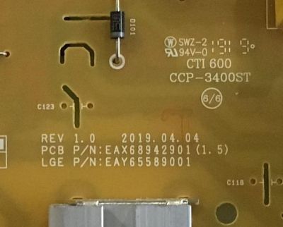 FUENTE DE PODER PARA TV LG / NUMERO DE PARTE EAY65589001 / 65589001 / EAX68942901 / LGP60T-19U1 / MODELOS 60UM6900PUA / 60UM6950DUB / 60UN7000PUB / 60UM7100DUA / 60UM6900PUA.BUSNLOR / 60UM6900PUA.AUSNDOR / 60UM6900PUA.BUSNDOR / 60UM6950DUB.AUSNLOR - Imagen 2