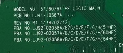 MAIN LOGICA SAMSUNG / BN96-30188A / LJ41-10387A / LJ92-02038A / 038A / PANEL S51FH-YB05 / MODELO PN51F5300BFXZA TS02 - Imagen 3