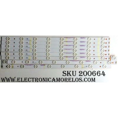 KIT DE LED PARA TV (8 PIEZAS) / VIZIO 56.38005.022 / 05638005022 / WT-EL-55UHD-A-V3 / WT-EL-55UHD-B-V3 / WT-EL-55UHD-C-V3 / F085N4R(P45)H / MODELO P552UI-B2	