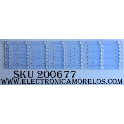 KIT DE LED PARA TV (8 PIEZAS) / TCL 006-P1K3465A / YHF-4C-LB3207-YH02J / 140117-SA7XFA-028"52"(53,54,55,56,57,58,59.) / MODELO 55US57 / PANEL LVU550CSOT E1	