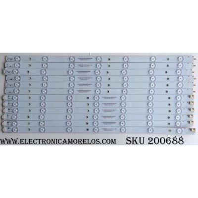 KIT DE LED PARA TV (12 PIEZAS) / VIZIO / 140923-WS-550-014-DVT-R / 140923-WS-550-014-DVT-L / MBL-55038D614WS0-L / PANEL´S T550HVN08.5 / T550HVN08.4 / MODELOS E55-C1 / E55-C2 / D55-D2 