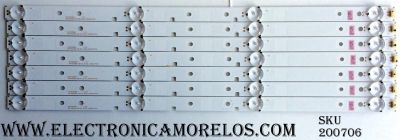 KIT DE LED´S PARA TV (7 PIEZAS) / HISENSE 1172946 / 02IE1 / E4B102B1 / SVH420AB4 / SVH420AB3_Rev02_4LED_160601(PIN) / PANEL HD426K3U51-T1\S3\GM\ROH / 213163 / MODELO 43H7C