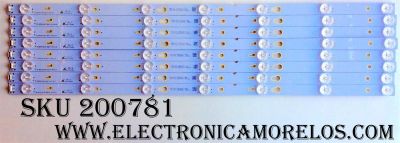 KIT DE LED'S PARA TV TCL (8 PIEZAS) / NUMERO DE PARTE TOT_55D2700_UD_8X7_3030C_V1 / YHA-4C-LB3207-YH2 / 006-PK1K3465A / 30355006212E / T0T_55D2700_UD_8X7_3030C_V1 / PANEL LVU550CS0T E1 / MODELO 55US57 / 55US57TGAA