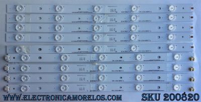 KIT DE LED'S PARA TV ((INCOMPLETO SOLO 9 PIEZAS)) NUMERO DE PARTE IC-D-HWX43D496 / IC-D-HWX43D496R / IC-D-HWX43D496L / 056.38005.0531 / PANEL T430HVN01.0 / MODELO D43-D2