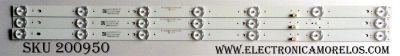 KIT DE LED´S PARA TV (3 PIEZAS) / ELEMENT RF-EG320B32-0701S-07A1 / 2447620850T-03 / PANEL BOEI320WX1-01 / HV320WHB-N81 / MODELO ELEFW328 LE-32GJL4-B3