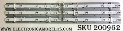 KIT DE LED´S PARA TV (6 PIEZAS) / EMERSON A3AT0UH / 1EM228043 / UDULED0GS017 / UDULED0GS016 / PANEL´S U3AT1XT / V390HJ1-P02 REV.C2 / MODELOS LF391EM4 ME1A / LF391EM4 DS2 / 39ME313V/F7 DS3