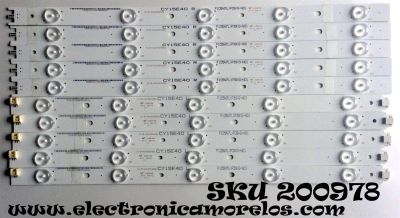 KIT DE LED'S PARA TV VIZIO ((10 PIEZAS)) / NUMERO DE PARTE IC-B-HWX40D495L / IC-B-HWX40D495R / 05638005052111 / 05638015011131 / E466169 / PANEL LSC400HN02-602 / LSC400HM10-S01 / MODELO E40-C2 / E40-C2 LWZQSFAR